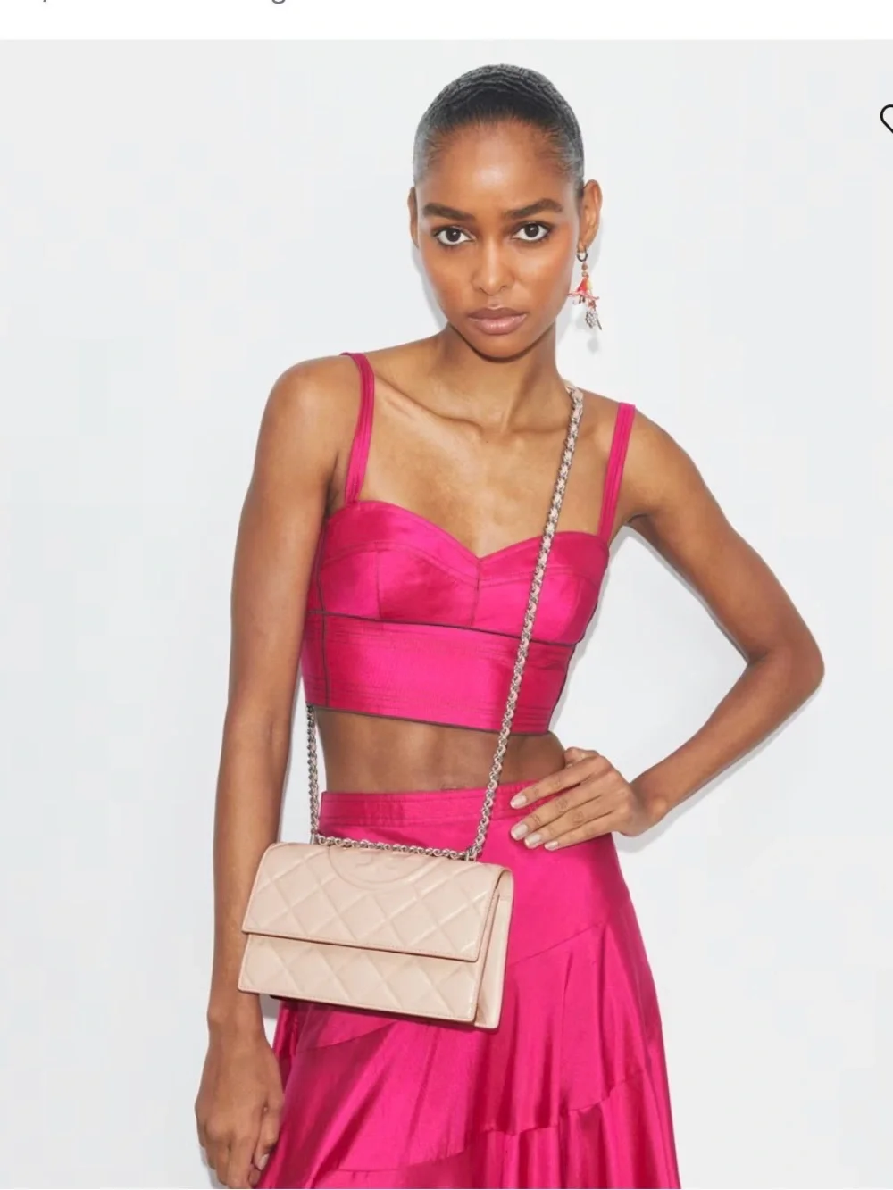 Tory Burch SMALL FLEMING SHOULDER BAG in light pink